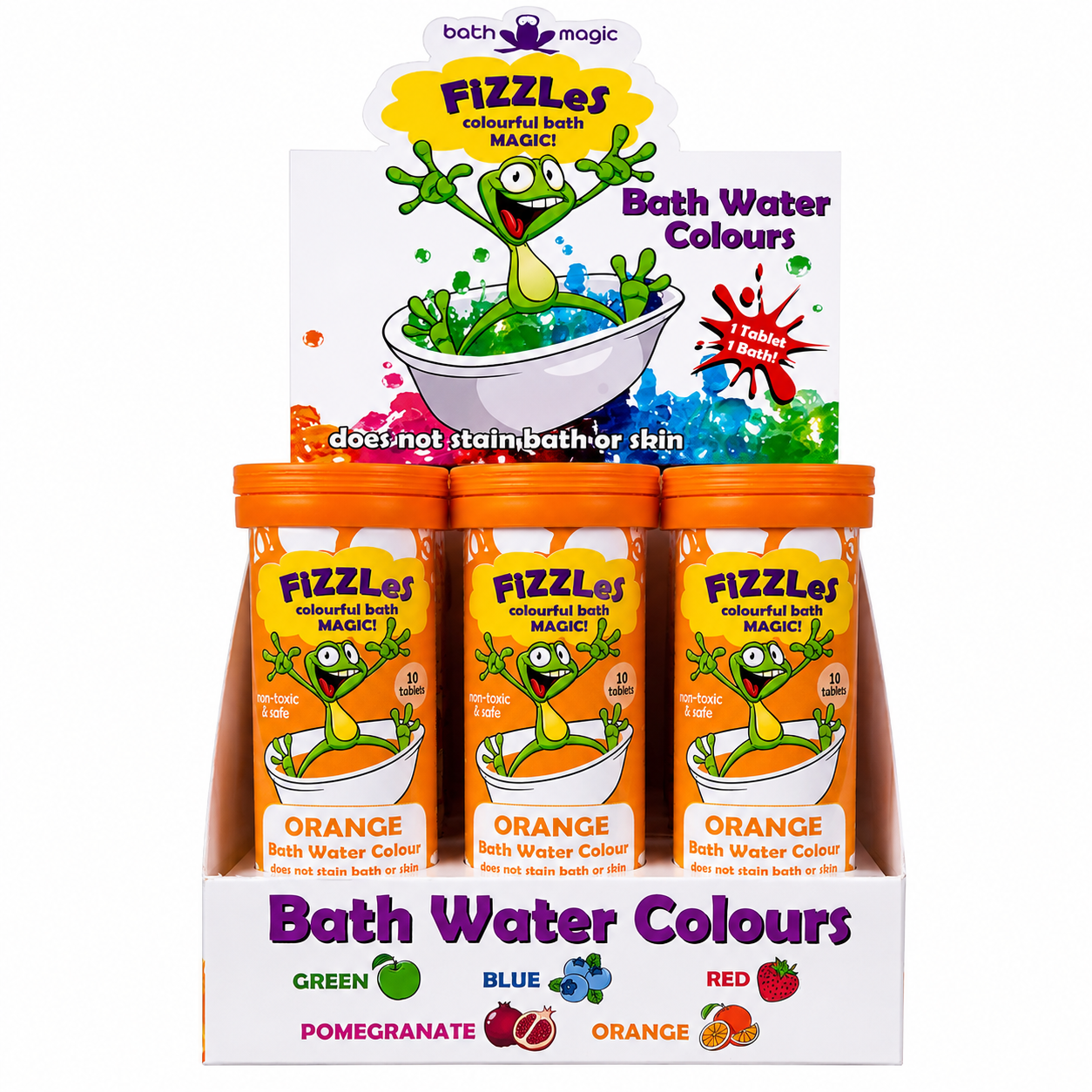 Bath Magic FiZZLeS for Kids bath fun CDU Mix (12 x 10 effervescents) Bath Bomb