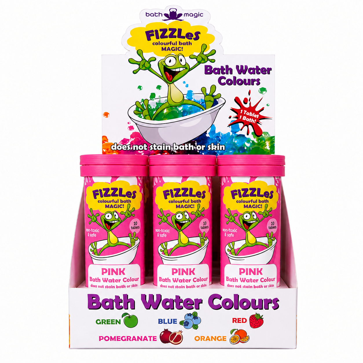 Bath Magic FiZZLeS for Kids bath fun CDU Mix (12 x 10 effervescents) Bath Bomb