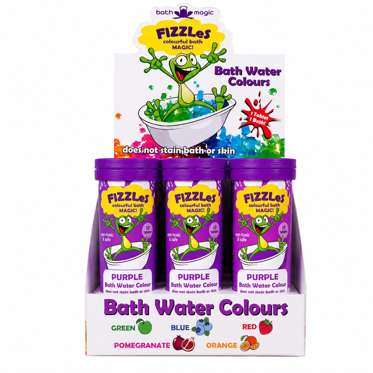 Bath Magic FiZZLeS for Kids bath fun CDU Mix (12 x 10 effervescents) Bath Bomb