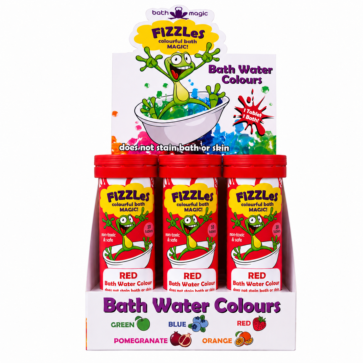 Bath Magic FiZZLeS for Kids bath fun CDU Mix (12 x 10 effervescents) Bath Bomb