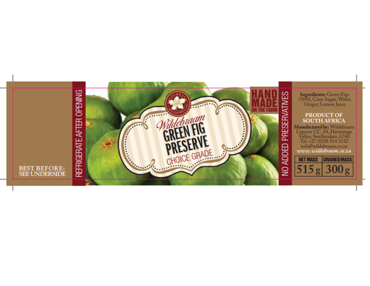 Wildebraam Green Fig Preserved in Syrup 3 x 515g Jars