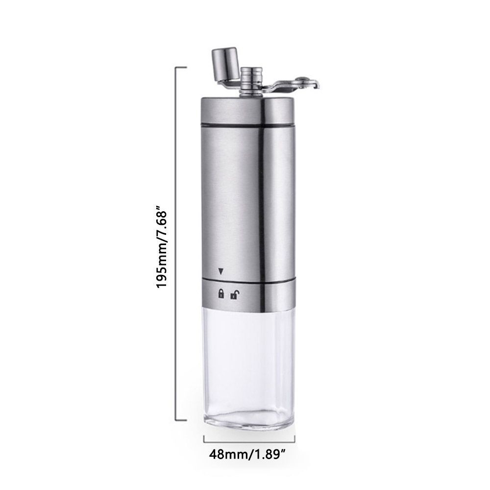 Manual stainless steel Coffee Grinder With An Adjustable Grind and foldable handle