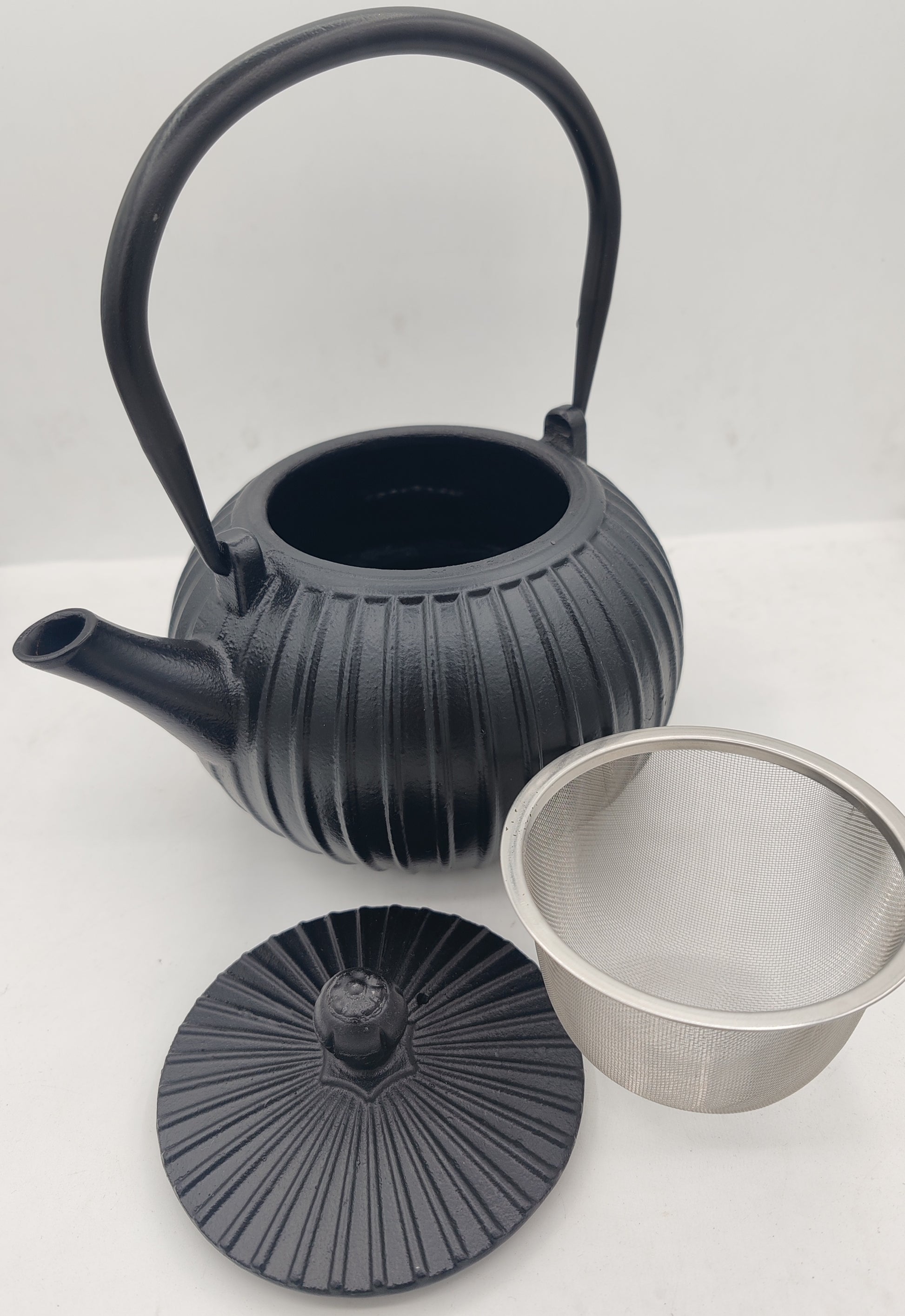 The Cildan tea merchant, tea merchant, Cast iron teapot 1200ml black with accessories