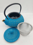 The Cildan tea Merchant, Tea Merchant, Cast iron Teapot x Design 600ml Turquoise with accessories