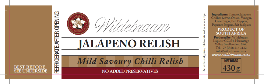 Wildebraam Jalapeno Relish Mild Heat (2/10) 3 x 430g Jars