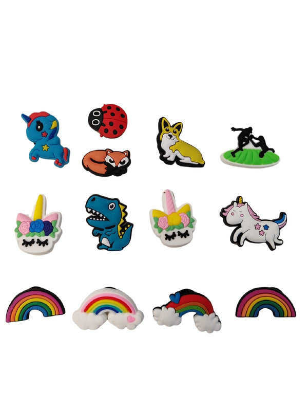 Shoe charms,  Rainbow & Animals Set -13 Piece, fashion accessories