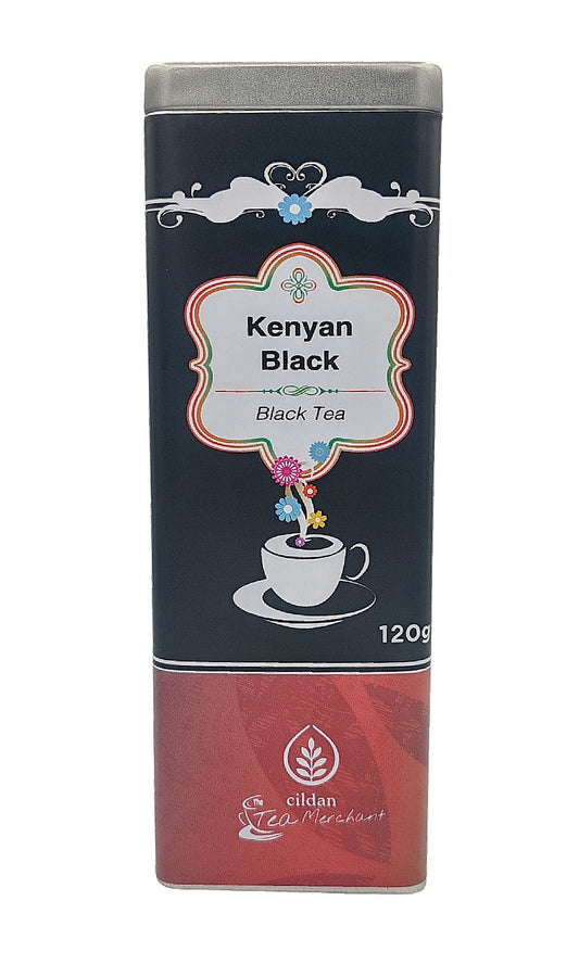 Kenyan Black tea packaging with a white background