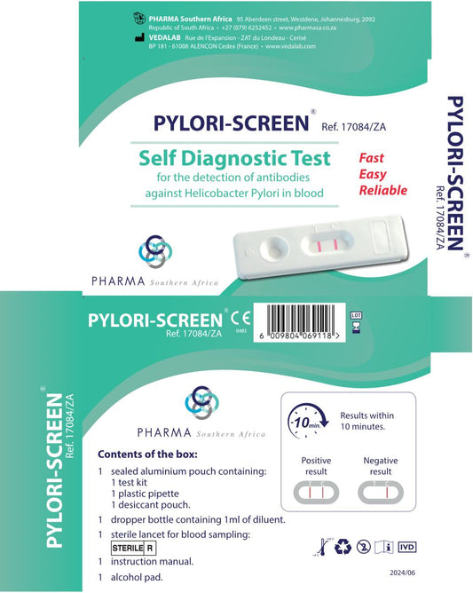 Pylori-Screen test, self diagnostic test, rapid test, packaging