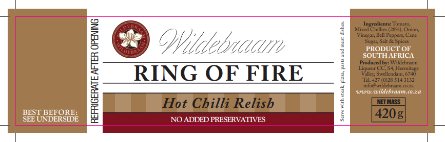 Wildebraam Ring of Fire - Hot Chilli (8/10) 3 x 420g Jars