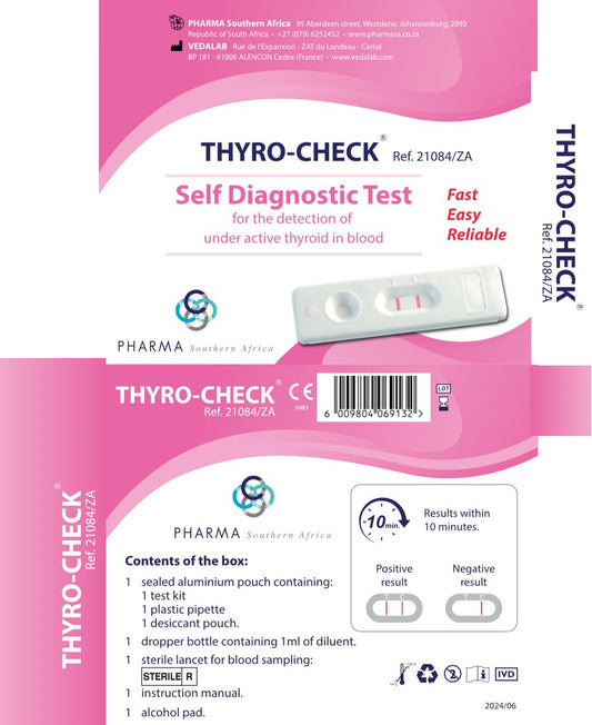 Thyro-Check test, Under active Thyroid test self diagnostic test, rapid test, packaging