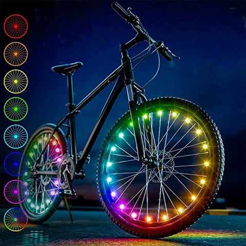 Bike Wheel LED Lights 2 Pack For Night Riding - Battery Operated & Included - Assorted Colours