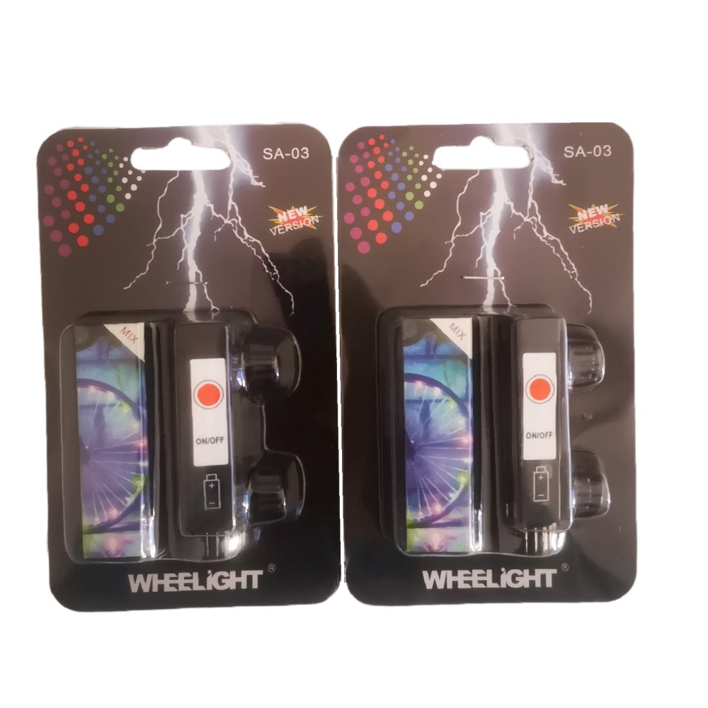 Bike Wheel LED Lights 2 Pack For Night Riding - Battery Operated & Included - Assorted Colours