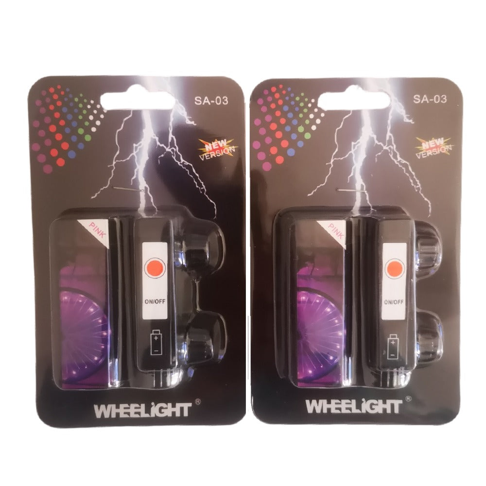 Bike Wheel LED Lights 2 Pack For Night Riding - Battery Operated & Included - Assorted Colours