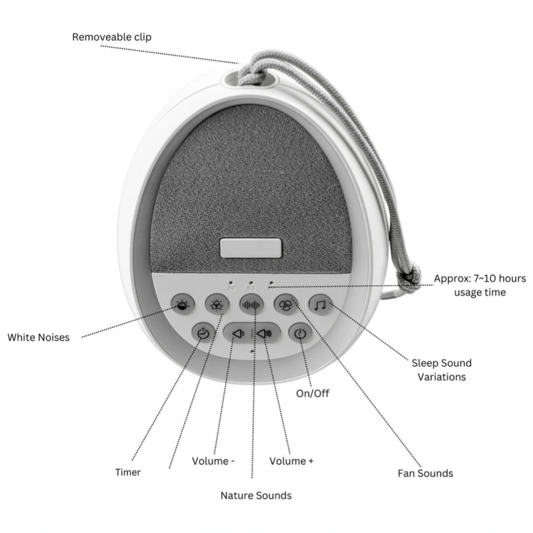 Umlozi Portable Soothing White Noise Machine & Night Light For Babies & Toddlers