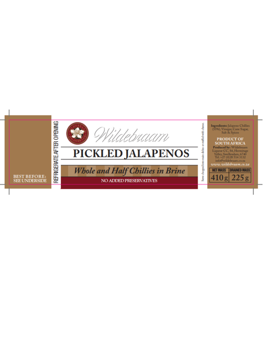 Wildebraam Pickled Jalapeños – Tangy Chilli Slices 3 x 410g jars