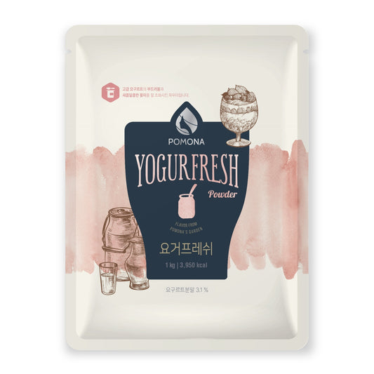 Pomona Yogur Fresh Powder package on a white background