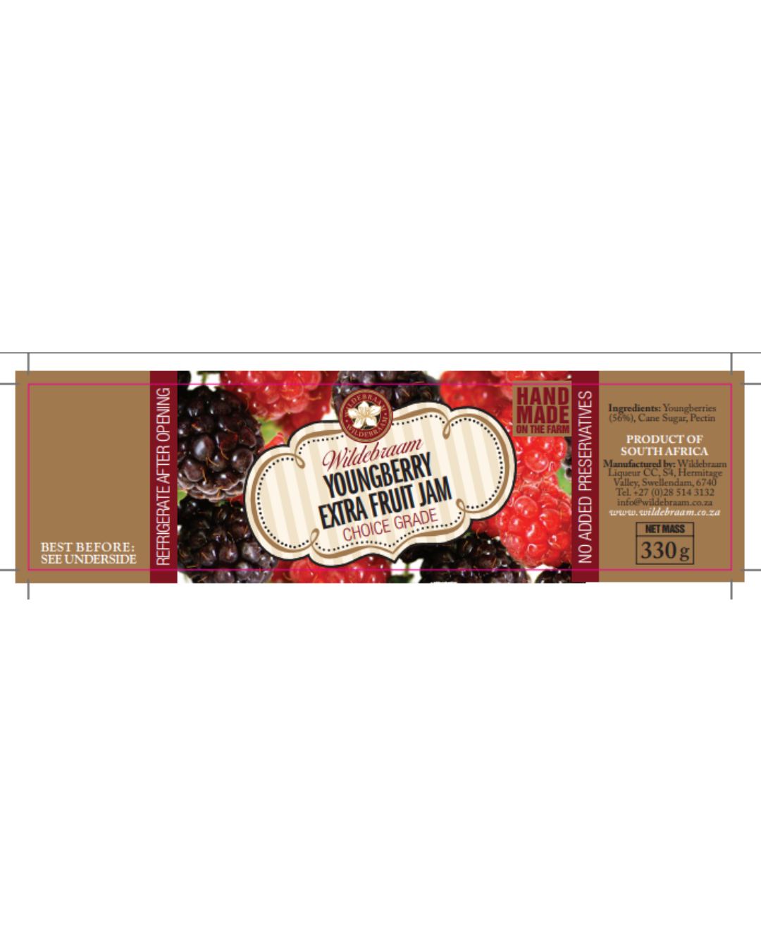 Wildebraam Youngberry Extra Fruit Jam 3 x 330g Jars