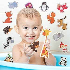 Wild Animal Sticky Bath Magic Foam Critters (18 pieces) Fizzles