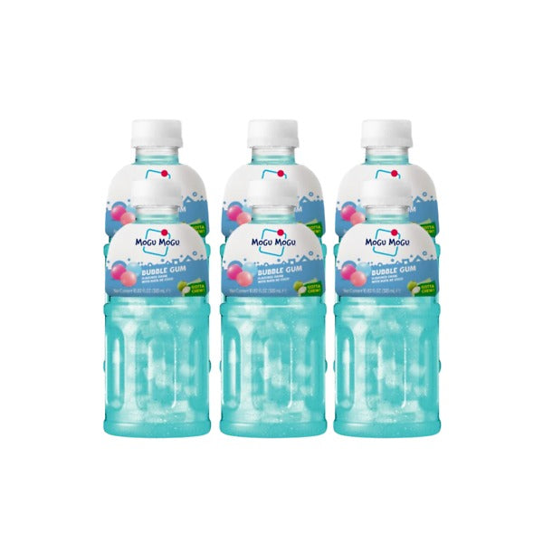 Mogu Mogu Juice Drink with Nata de Coco Jelly 320ml Pack of 6 Refreshing Tropical Thai-Made Sip & Chew Beverage