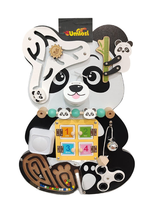 Sensory Busy Board 9 in 1 - Panda Design