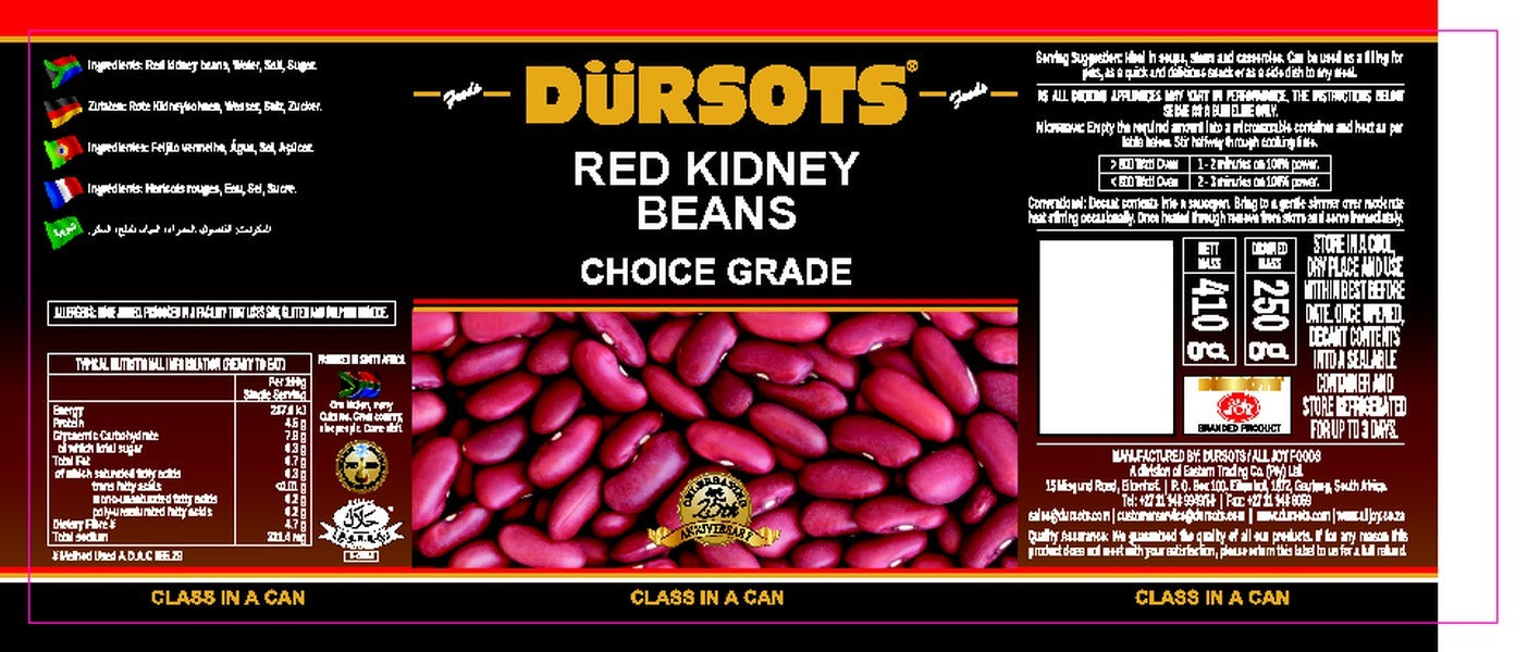 Dürsots Red Kidney Beans - 12 x 410g