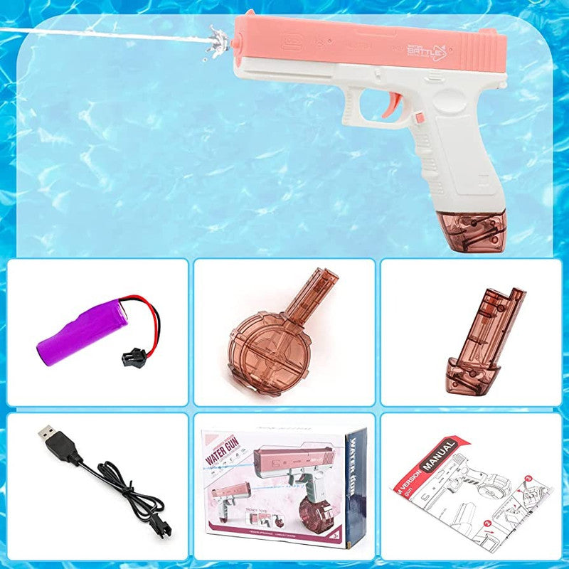 Electric Water Gun, up to 9 m Ft Rang Electric Automatic Water Gun, 450CC+60CC High Capacity Squirt Guns for Summer Pool Beach Party Water Blasters