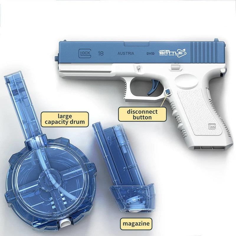 Electric Water Gun, up to 9 m Ft Rang Electric Automatic Water Gun, 450CC+60CC High Capacity Squirt Guns for Summer Pool Beach Party Water Blasters