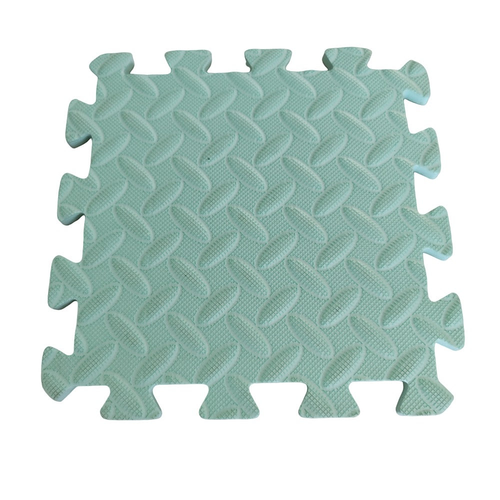 A green Eva Foam coloured mat with a textured surface, consisting of 6 interlocking pieces.