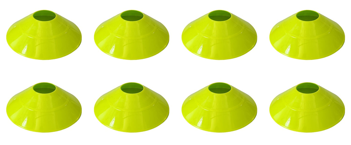 Flat Marker Disc Training Cones - 8 Pack - Assorted Colours