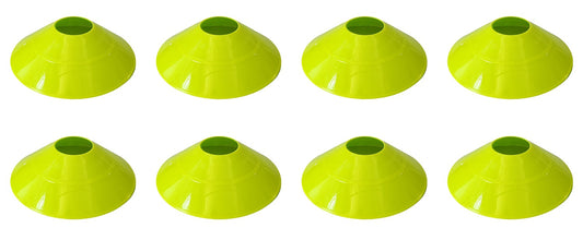 Flat Marker Disc Training Cones - 8 Pack - Assorted Colours
