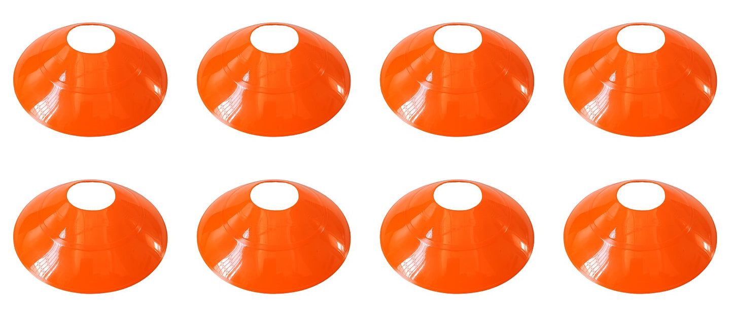 Flat Marker Disc Training Cones - 8 Pack - Assorted Colours