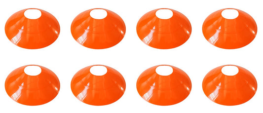 Flat Marker Disc Training Cones - 8 Pack - Assorted Colours