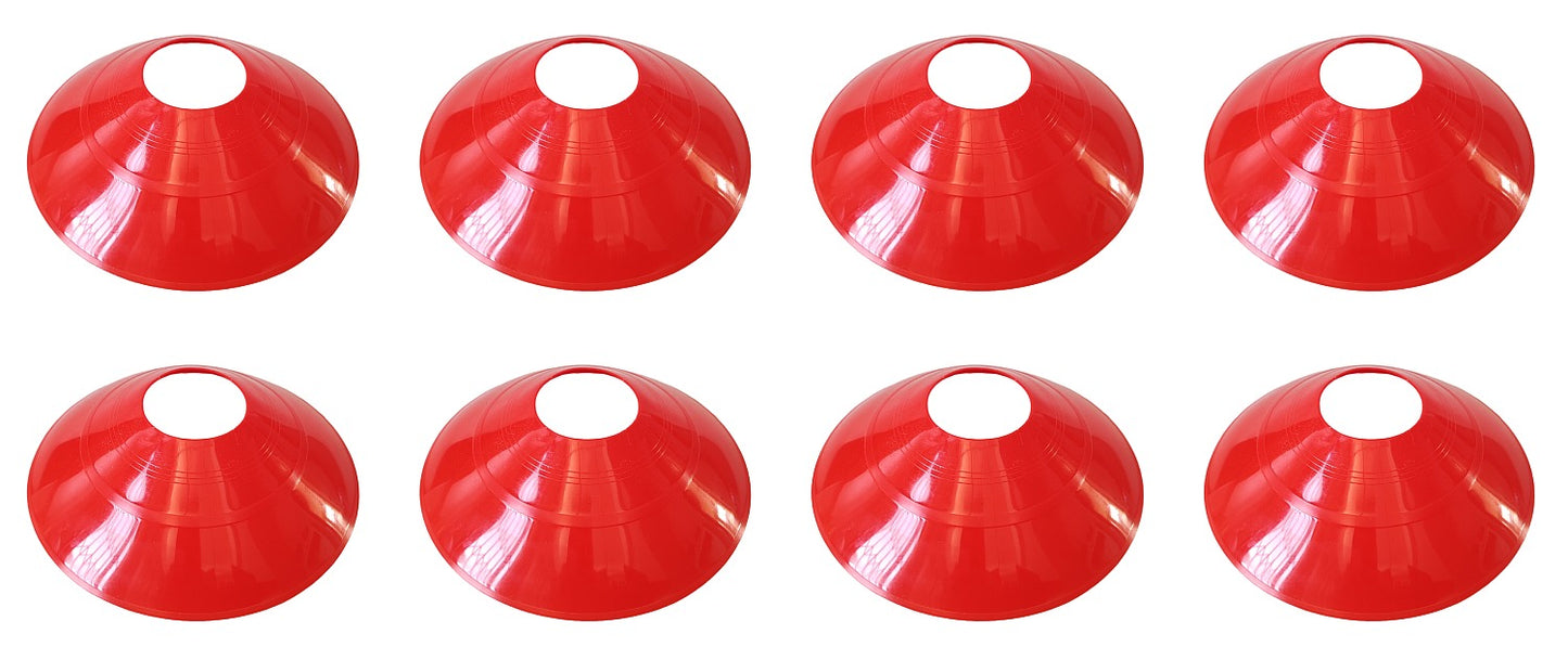 Flat Marker Disc Training Cones - 8 Pack - Assorted Colours