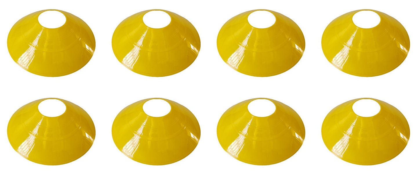 Flat Marker Disc Training Cones - 8 Pack - Assorted Colours