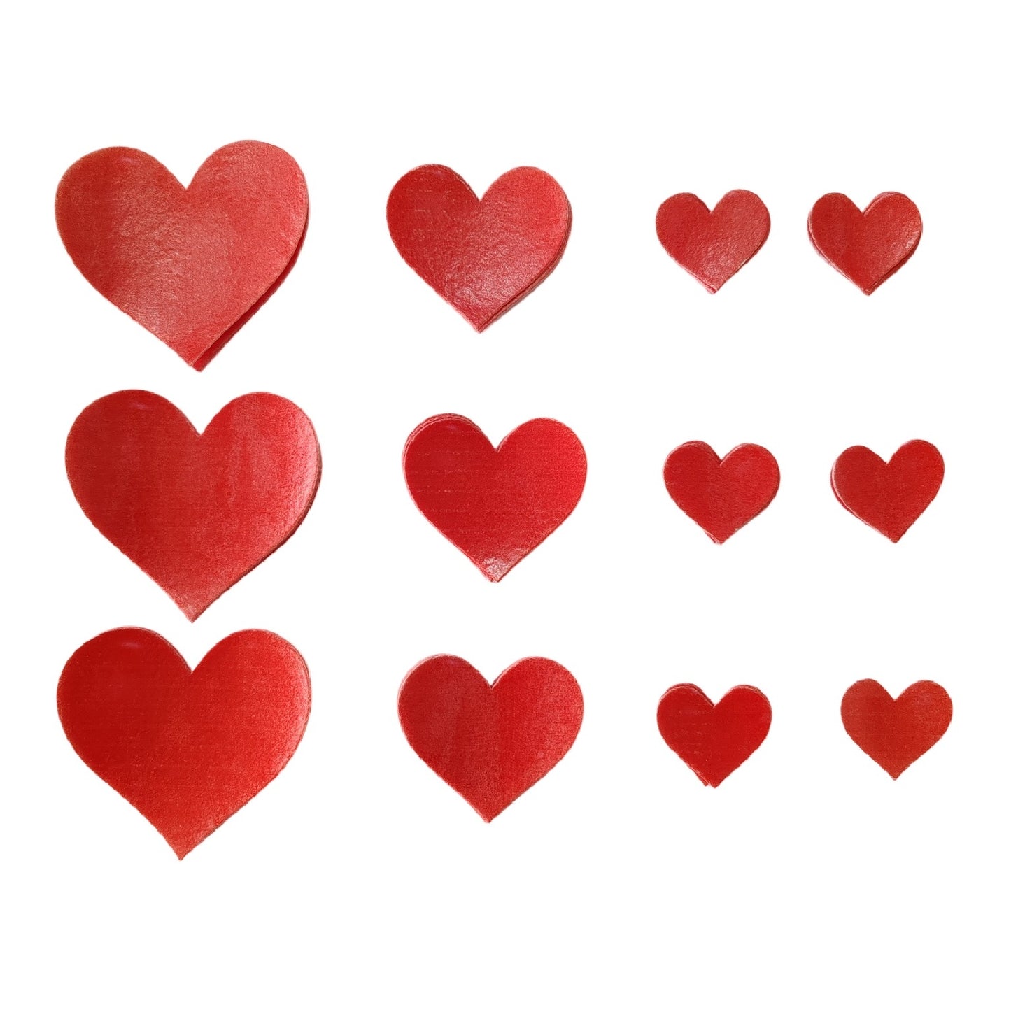 Edible rice paper decorations, edible heart decorations, cake decoration hearts