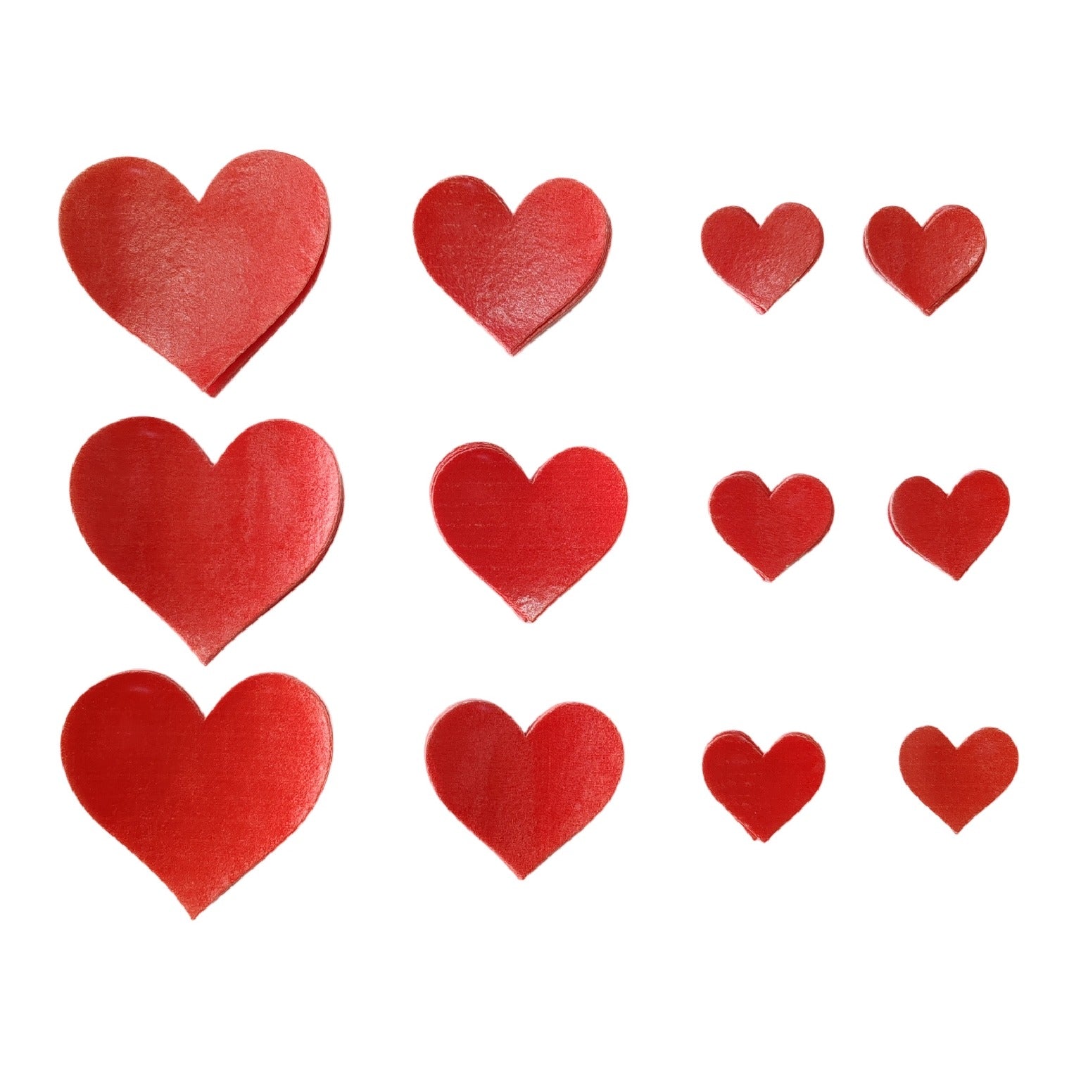 Edible rice paper decorations, edible heart decorations, cake decoration hearts