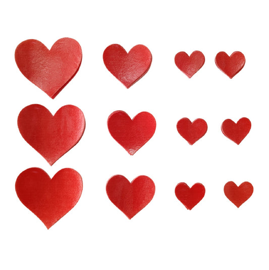 Edible rice paper decorations, edible heart decorations, cake decoration hearts