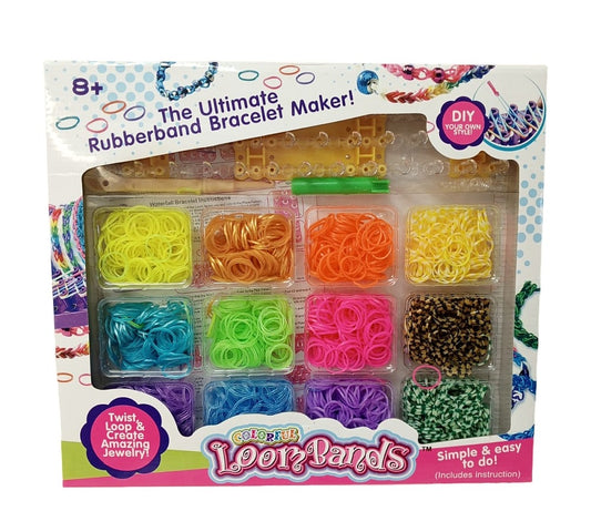 Rainbow Rubber Bands Bracelet Jewellery Making Kit Arts Crafts Set 2000pc