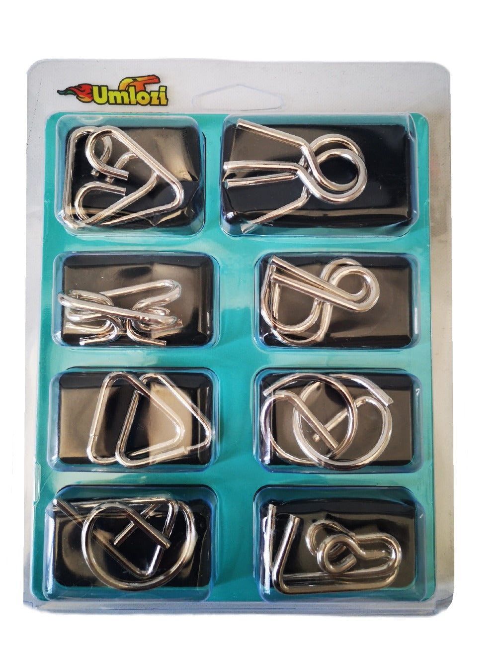 3d metal puzzles, set of 8 light blue set.