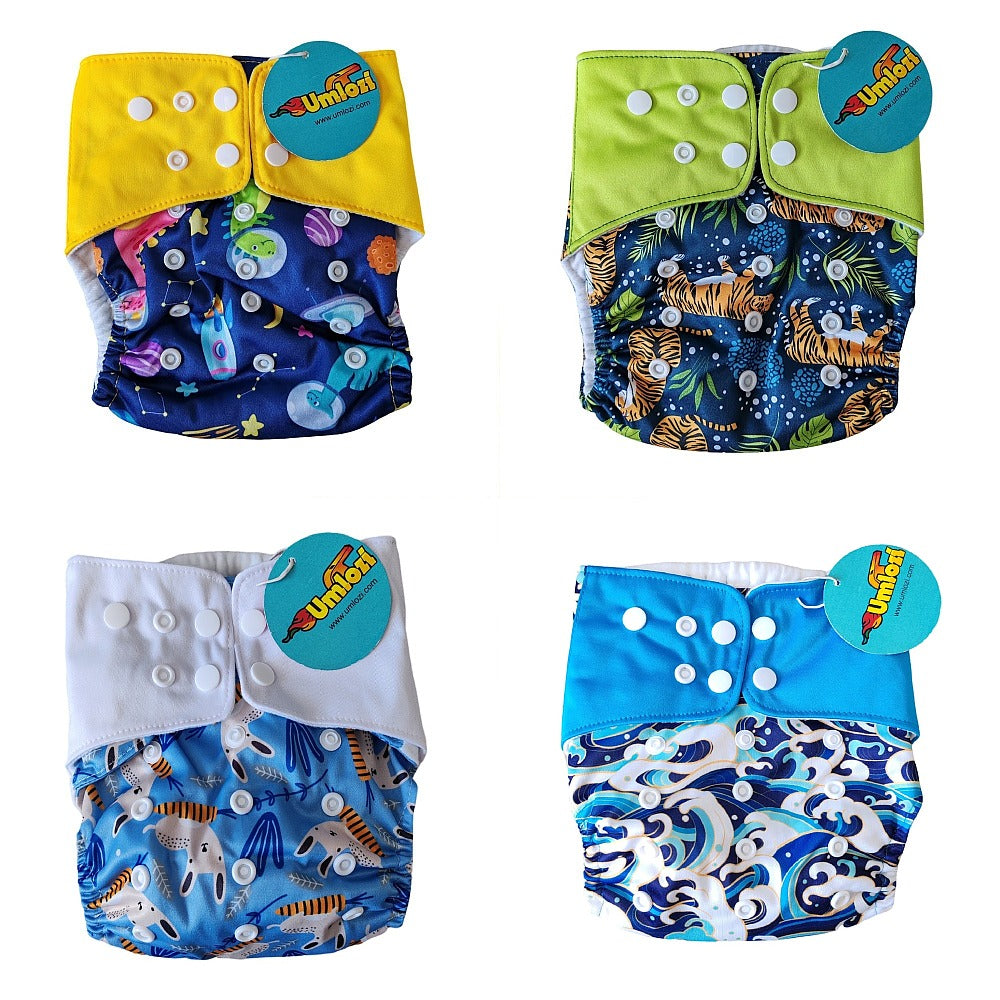 Re-Usable & Washable Nappies Sets For Babies 3 - 36 Months