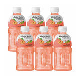 Mogu Mogu Juice Drink with Nata de Coco Jelly 320ml Pack of 6 Refreshing Tropical Thai-Made Sip & Chew Beverage