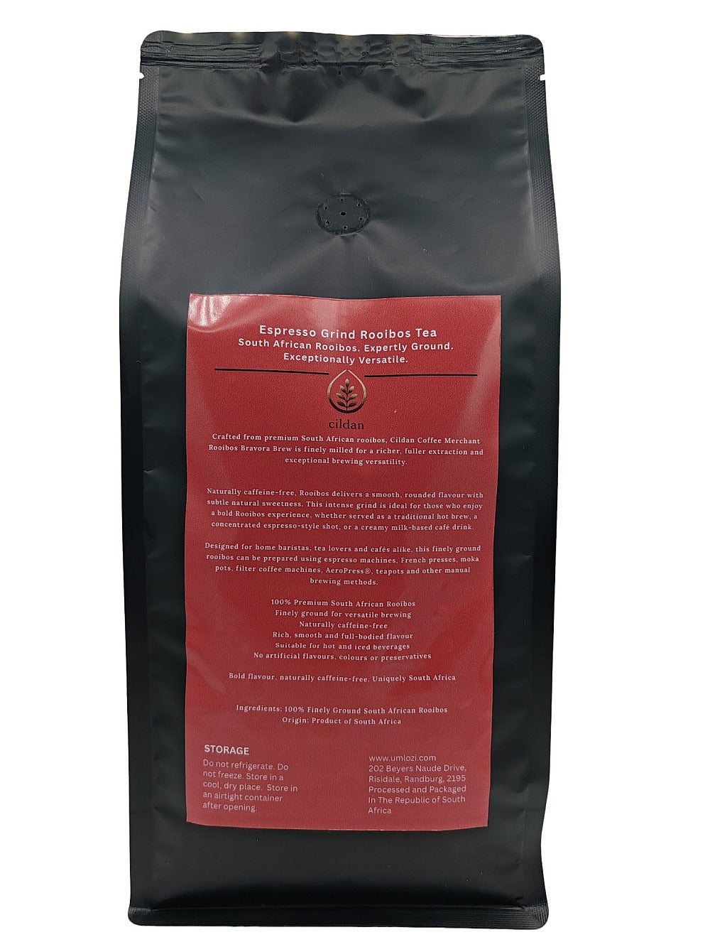 The Cildan Coffee Merchant – Rooibos Bravora Brew - 1 Kg Rooibos Tea Grind