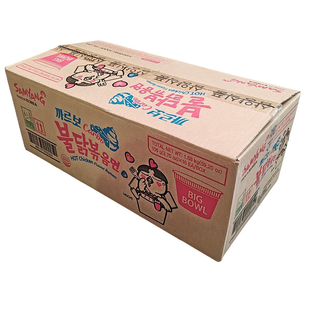 Samyang Buldak Korean Big Bowl Fire Noodles Bulk Box- 16 Pack