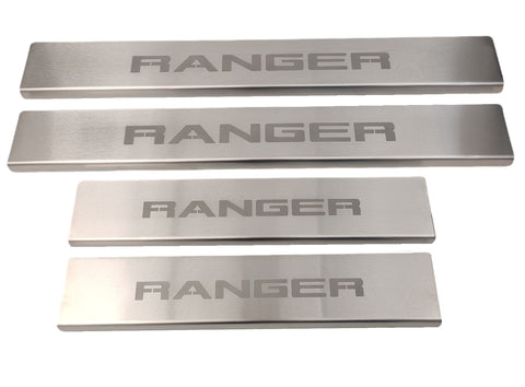Scuff plates for ranger, stainless steel scuff plates, umlozi scuff plates