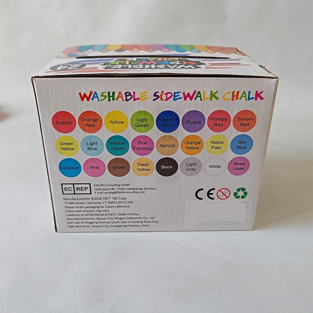 Washable Non-Toxic Jumbo Sidewalk Chalk 24 Pack