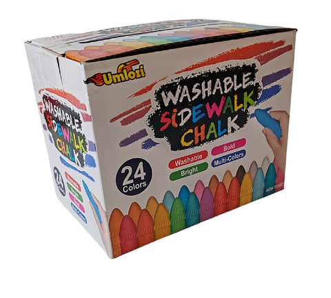 Washable Non-Toxic Jumbo Sidewalk Chalk 24 Pack