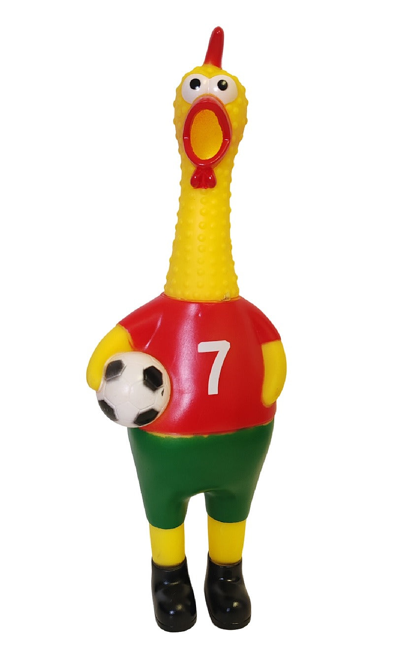 Soccer Screaching Chicken Chew Toy For Dogs & Soccer Supporters