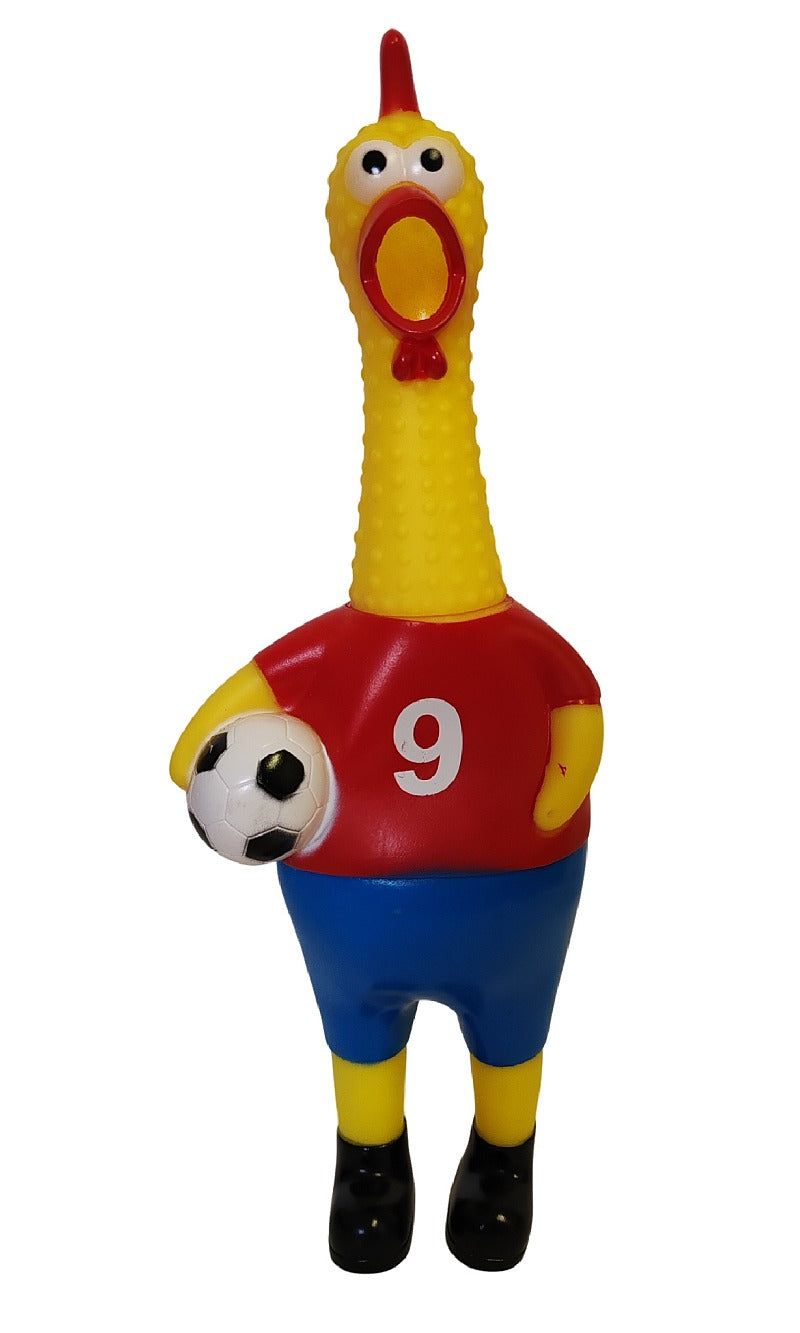 Soccer Screaching Chicken Chew Toy For Dogs & Soccer Supporters