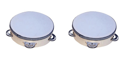 Wooden Tambourine 10 cm - 2 Pack