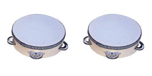Wooden Tambourine 10 cm - 2 Pack